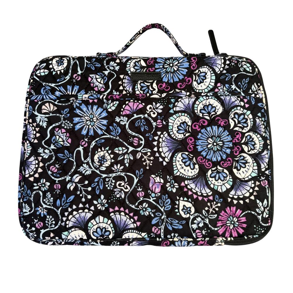 Vera Bradley Laptop Sleeve‎ Case Flower Doyly Design Side Zip Padded 14x11 - Picture 2 of 6